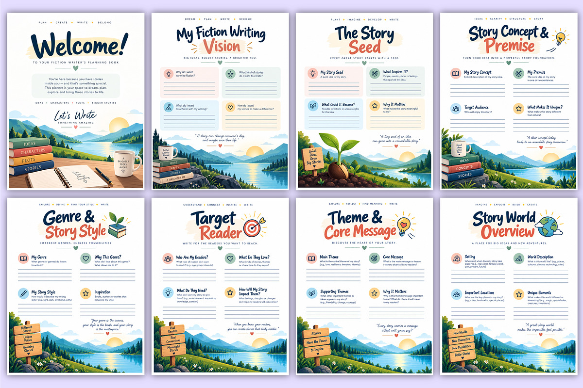 Fiction Writer’s Planning Book Kdp, a Stationery Template by Mustafiz (Photo 2 of 4)