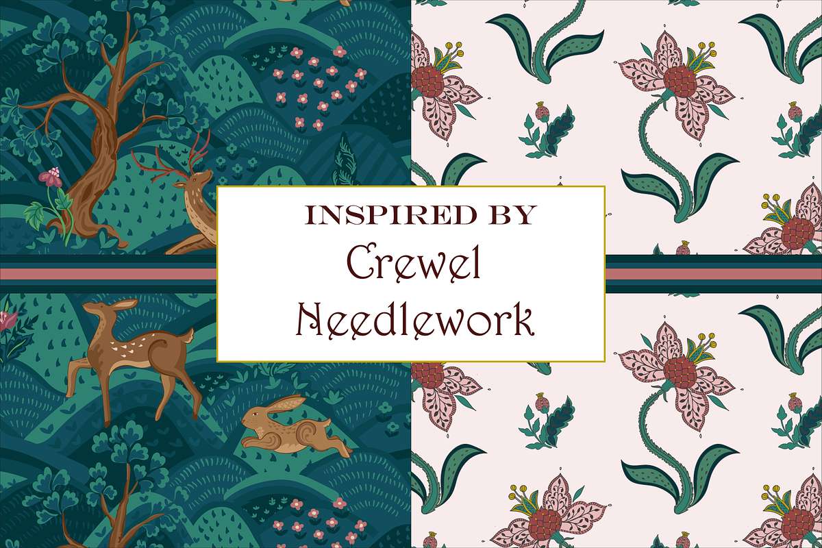 Crewelwork Patterns Jacobean Style, a Pattern Graphic by RachelStudio (Photo 4 of 10)