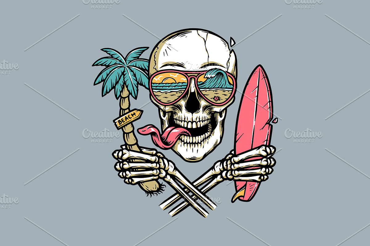 skull glasses with beach view, an Illustration by gunaonedesign (Photo 1 of 4)