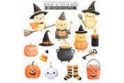 Halloween Duckling Watercolr Clipart, an Animal Illustration by CharmClipart (Thumbnail 6 of 9)