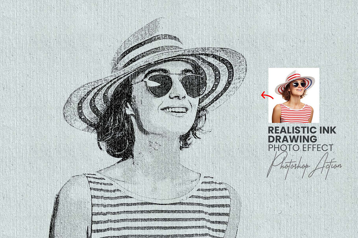 Realistic Ink Drawing Photo Effect, an Action Add-On by MRI STUDIO (Photo 1 of 11)