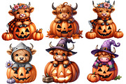 Halloween highland cow clipart, an Illustration by Designworld (Thumbnail 4 of 6)