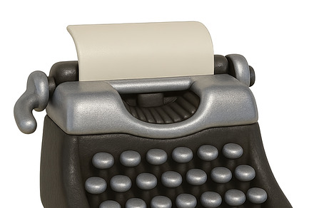 Retro typewriter isolated on a trans