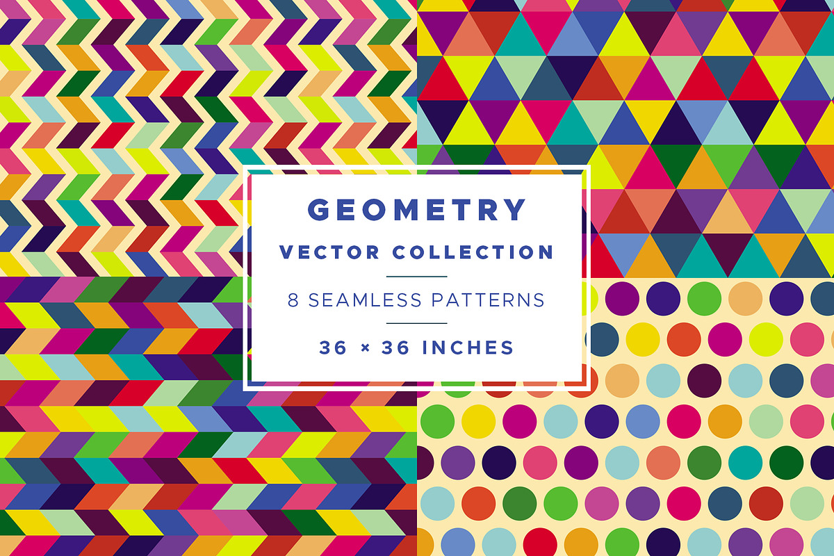 GEOMETRY Vector Pattern Collection, a Pattern Graphic by Olga Begak Art ...