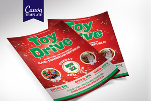 Christmas Toy Drive Flyer Template, a Flyer Template by Four C Graphic