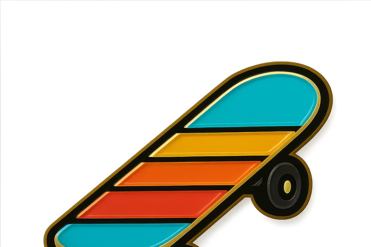 Skateboard pin isolated on transpare, an Illustration by Dvoevnore photos
