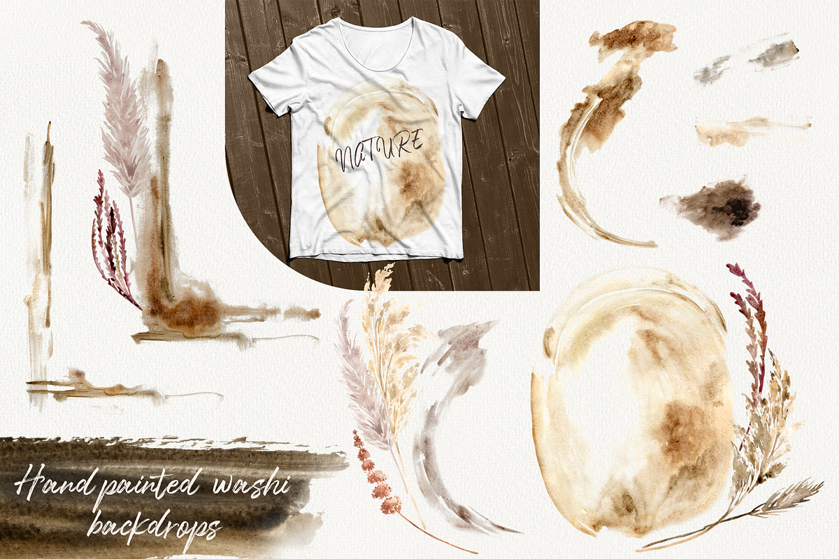 Watercolor pampas grass collection, a Decorative Illustration by TanyaOak (Photo 7 of 8)