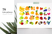 Juicy fruits Clipart collection, an Illustration by ViktoriaLapshyna (Thumbnail 2 of 14)