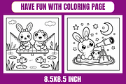 Bunny and Frog Friends Coloring Page, an Animal Illustration by Coco Bloom (Thumbnail 3 of 3)