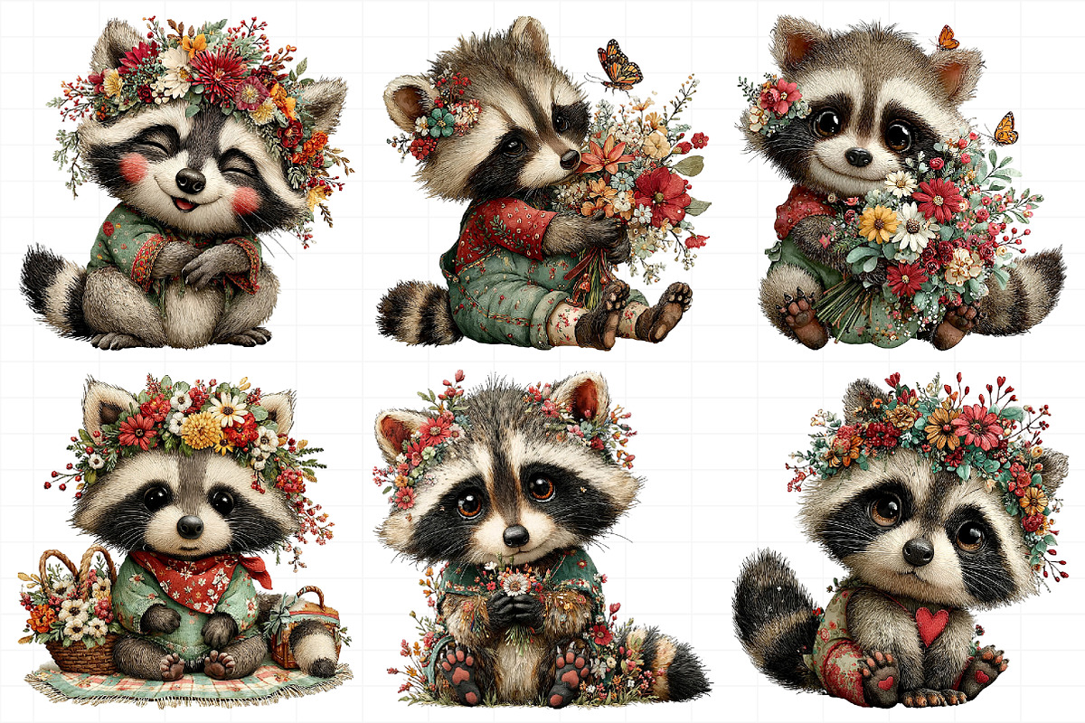 Whimsical Mother's Day Raccoon Clipa, an Illustration by Daily.Designs (Photo 7 of 8)