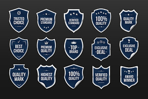 Shield Label Badge Vector Illustrati, an Object Graphic by DesignerCandies