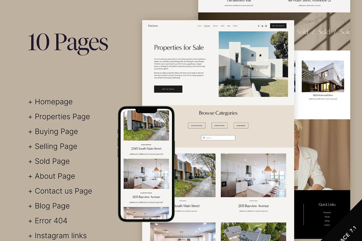 Real Estate Squarespace Template, a Squarespace Template by MartaLebre (Photo 3 of 10)