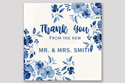 Deep Blue flowers Clipart Blue Peony, a Decorative Illustration by LeCoqDesign (Thumbnail 3 of 4)