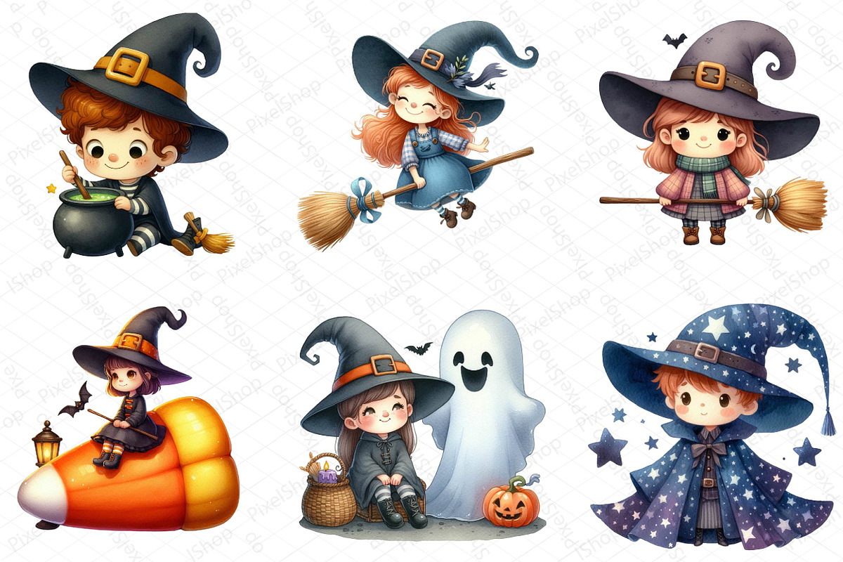 Cute Witch Funny Kids Halloween, an Illustration by DreamPrint404 (Photo 4 of 5)