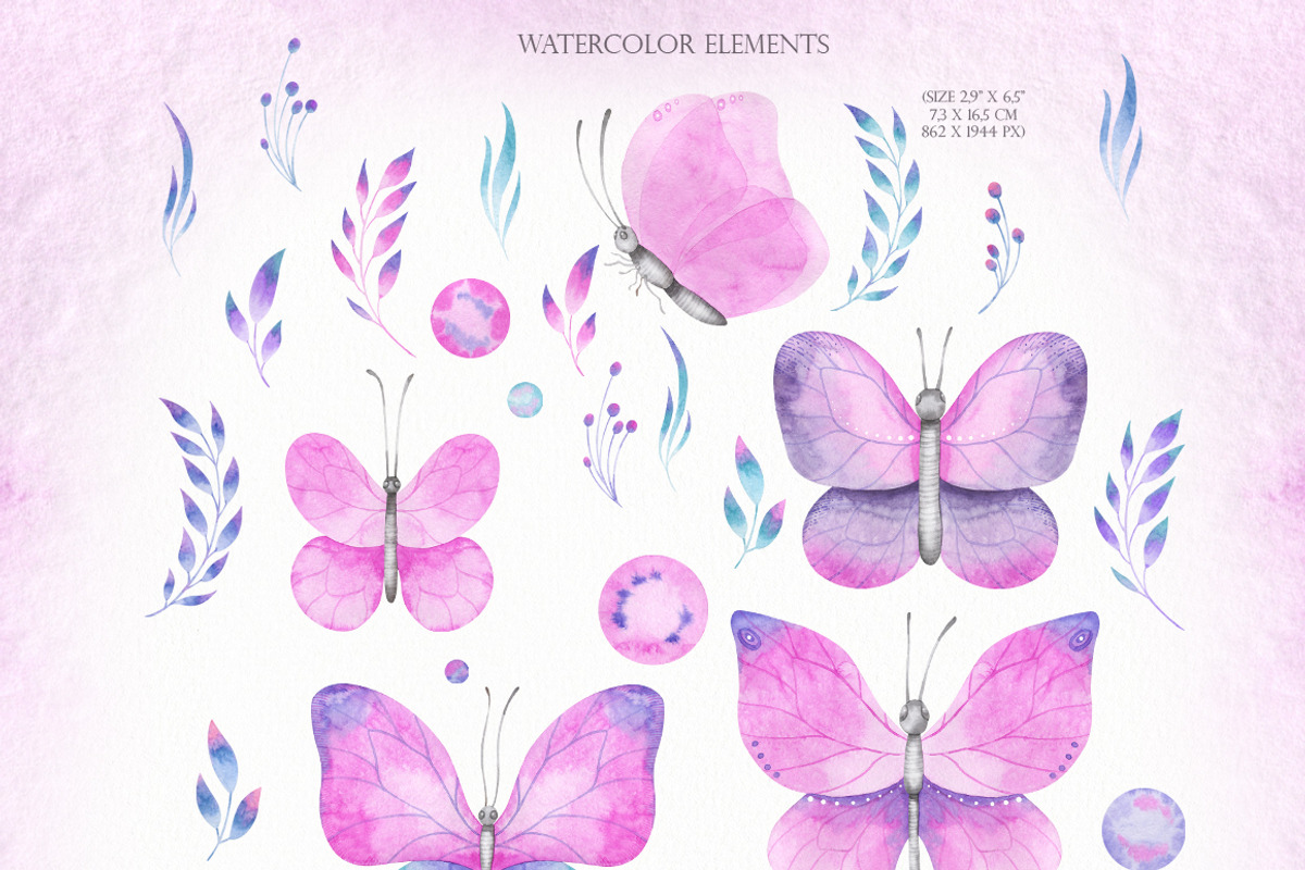 Watercolor butterflies clipart, an Illustration by OrangePeafowlArt (Photo 2 of 9)