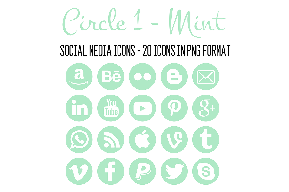 Social Media Icons - Mint, an Icon by pixelonix