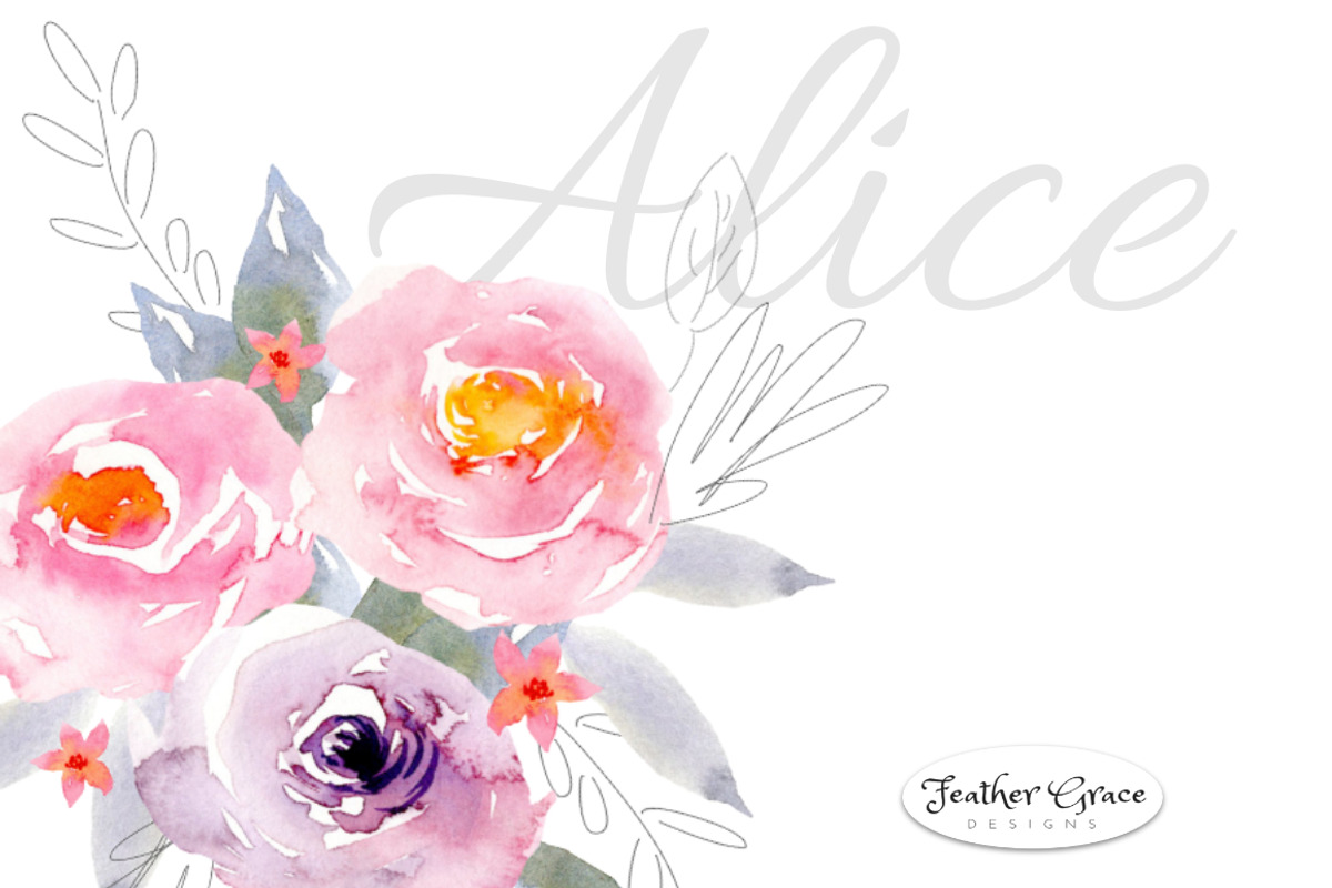 Pink Florals, Roses, Bouquets, an Illustration by Feather Grace Designs (Photo 11 of 11)