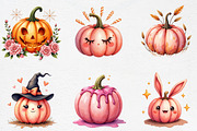 Pink Halloween Pumpkin Clipart, an Illustration by CrexoraLab (Thumbnail 3 of 5)