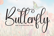 Butterfly | Script Font, a Handwritten Font by Scratchones (Thumbnail 1 of 8)