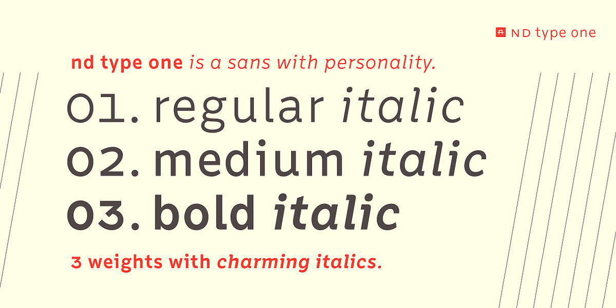 nd type one, a Sans Serif Font by Notdef Type (Photo 2 of 12)