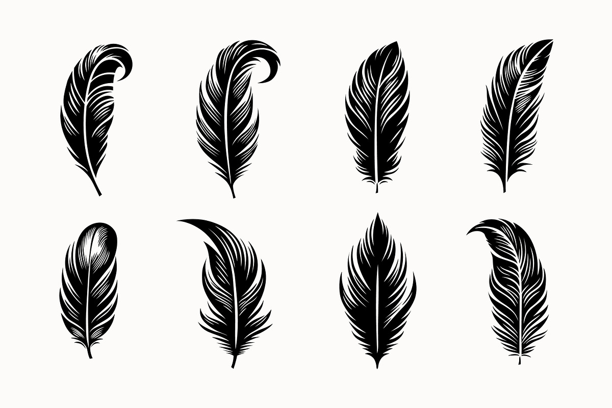 Feather Logo Vintage Silhouette, a Branding & Logo Template by Signatoro (Photo 1 of 3)