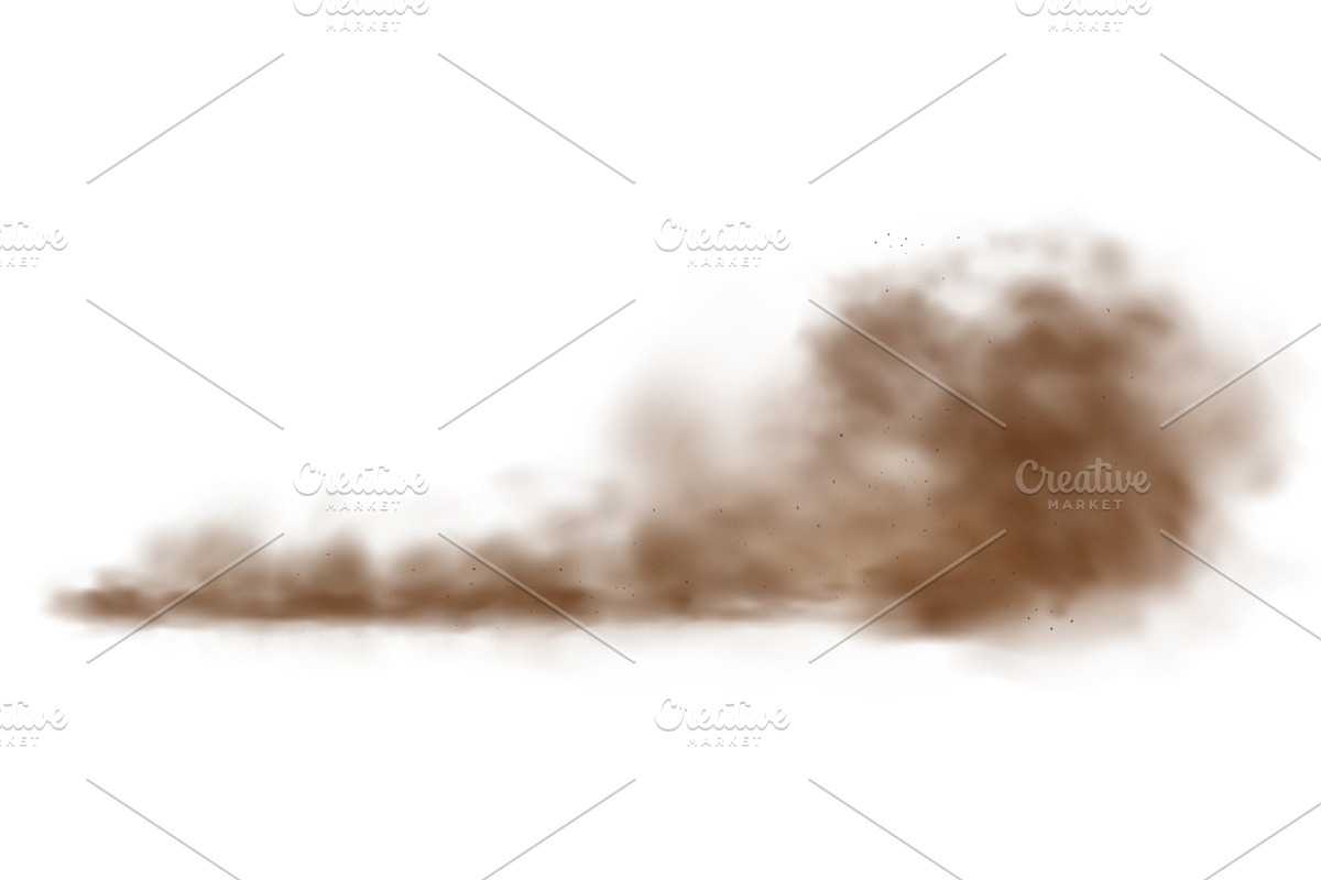 Sand cloud. Dust cloud, desert, an Illustration by Frogella
