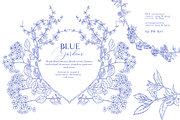 Blue Gardens Chinoiserie set, a Texture Illustration by Patishop Art (Thumbnail 8 of 11)