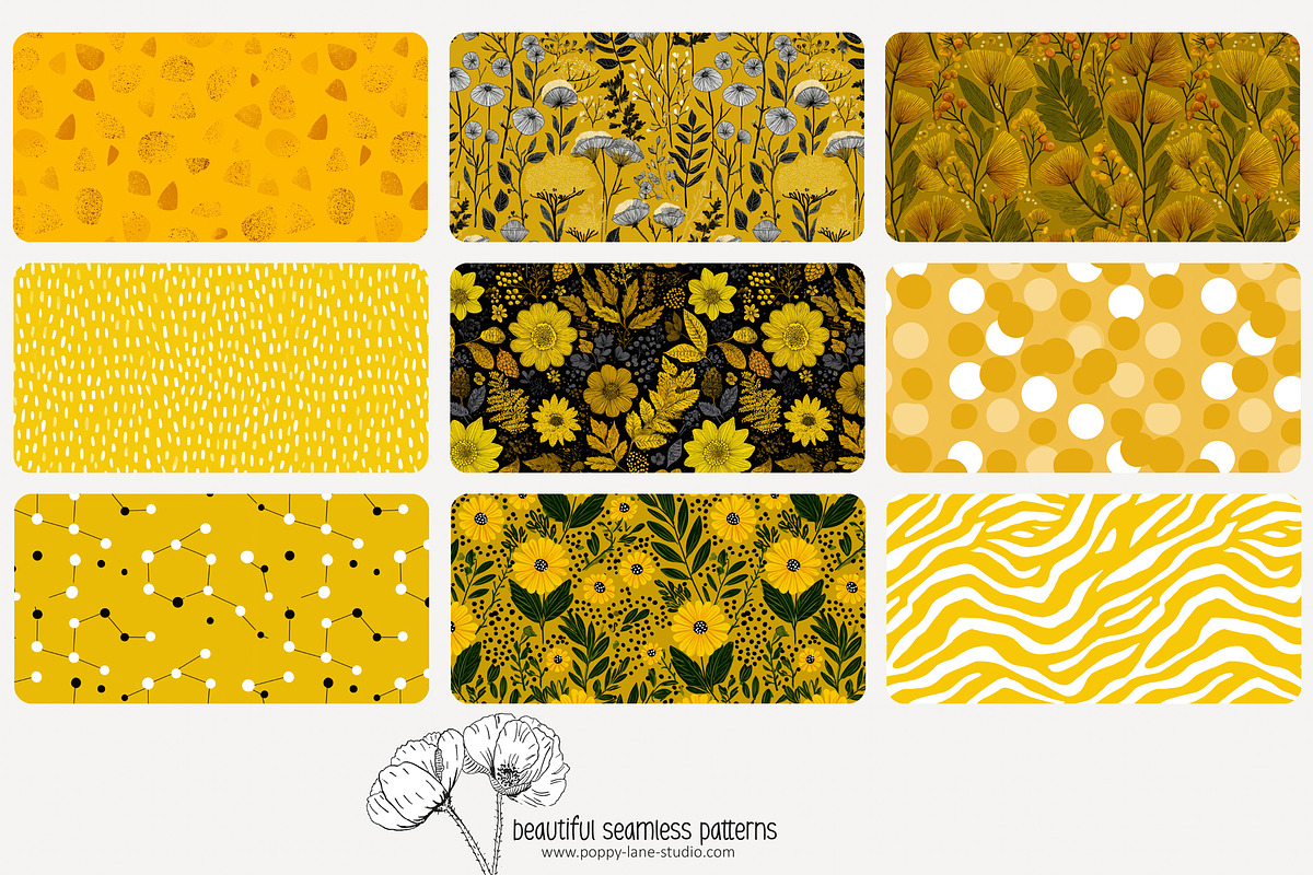 80 yellow geometric seamless pattern, a Pattern Graphic by Poppy Lane Studio (Photo 6 of 11)