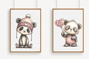 Whimsical Valentine Panda Clipart Se, an Illustration by Libby Wishes (Thumbnail 3 of 6)