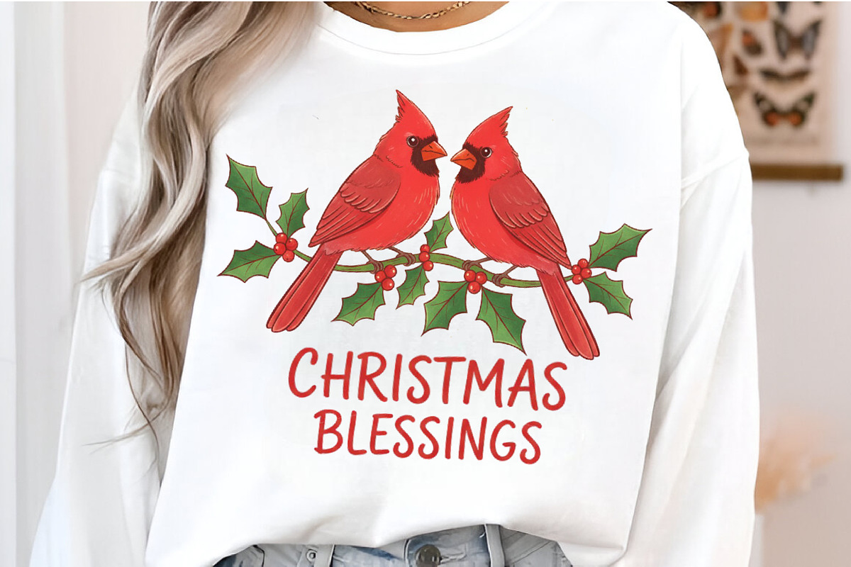 Christmas Blessings Cardinal PNG, an Illustration by SinaCreation (Photo 6 of 7)