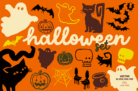 Halloween vector set, a Seasonal Illustration by Tanya Cornish