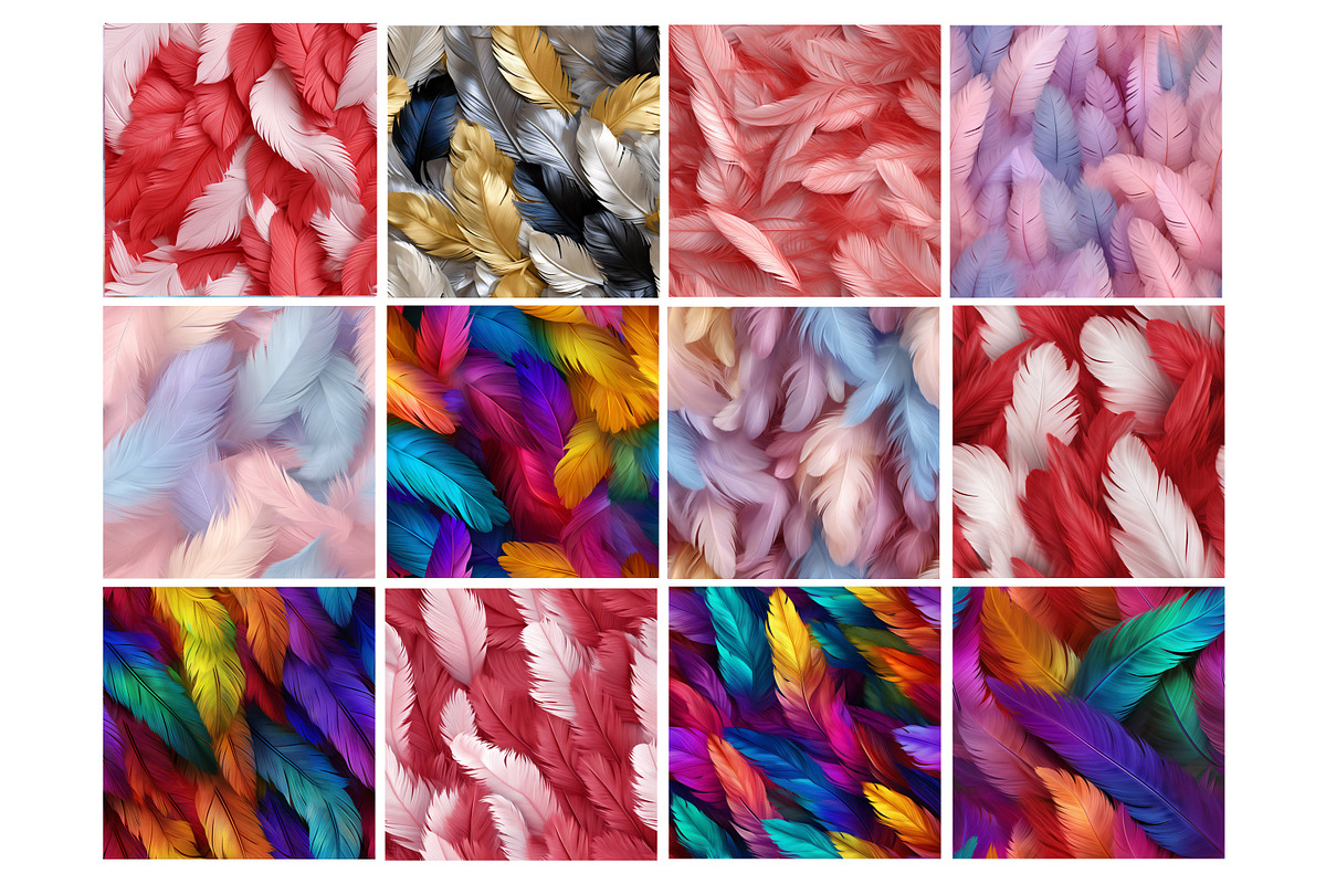 Feathers Seamless Pattern, a Pattern Graphic by Forhadx5 (Photo 6 of 19)