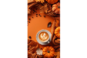 Autumn Pumpkin Spice Latte With