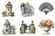 Watercolor Vintage French Chateau Se, an Illustration by DreamPrint404 (Thumbnail 6 of 6)