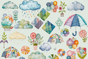 Spring Showers Quilt Clipart