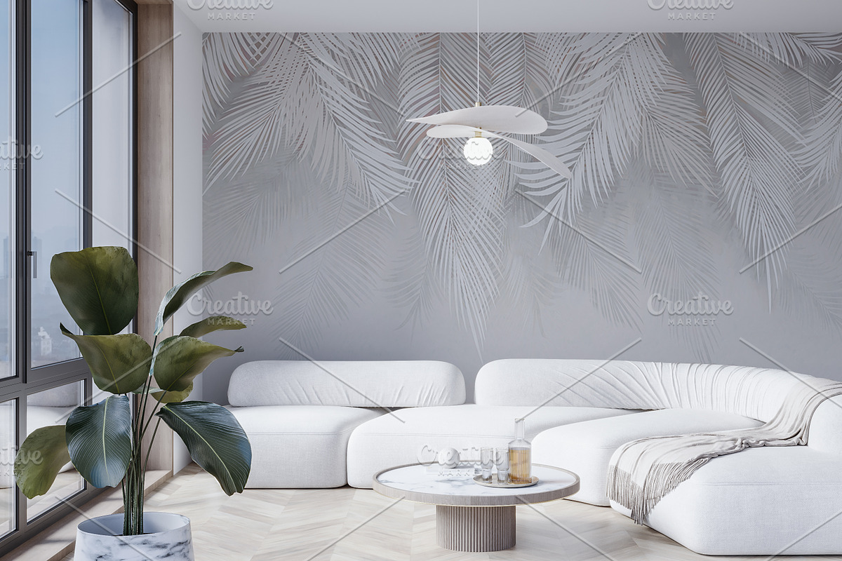 Wallpaper mockup Luxury living room, a Household Mockup by Hunny Badger (Photo 5 of 5)