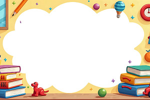 Kids Cartoon Frame With White Copy S, a Photo by LOGOCREATIVE