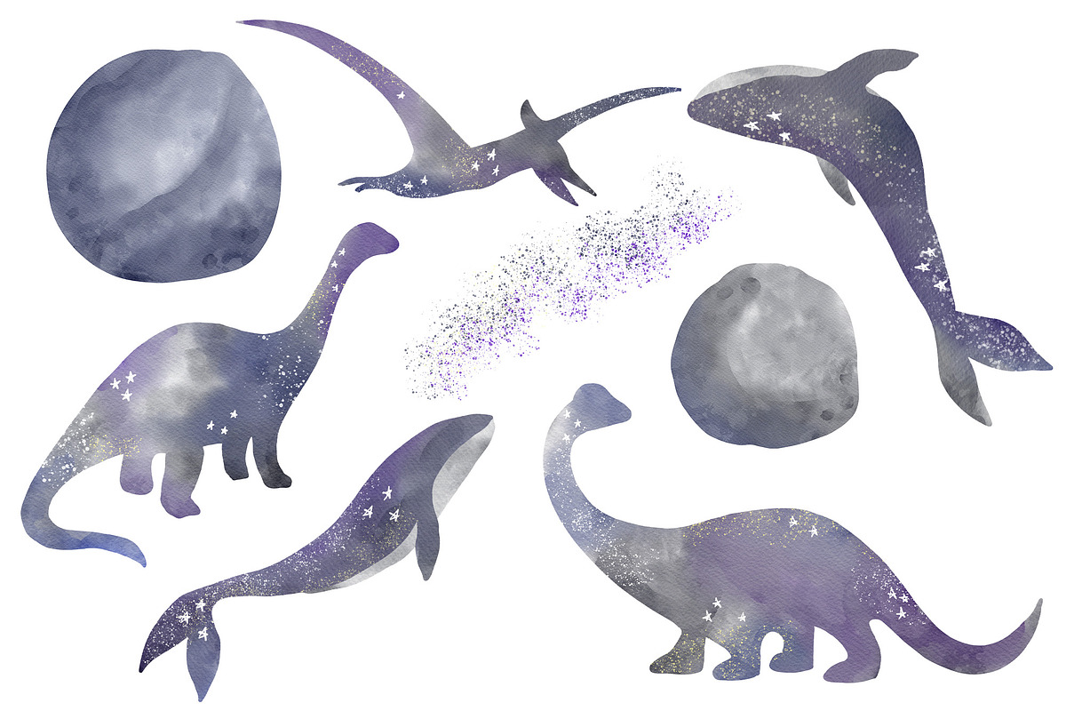 Watercolor space dreams clipart PNG, an Animal Illustration by SleptArt (Photo 2 of 5)