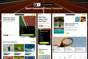 Sport Academy Framer Template, an UI Kit Template by Rozepaars Design