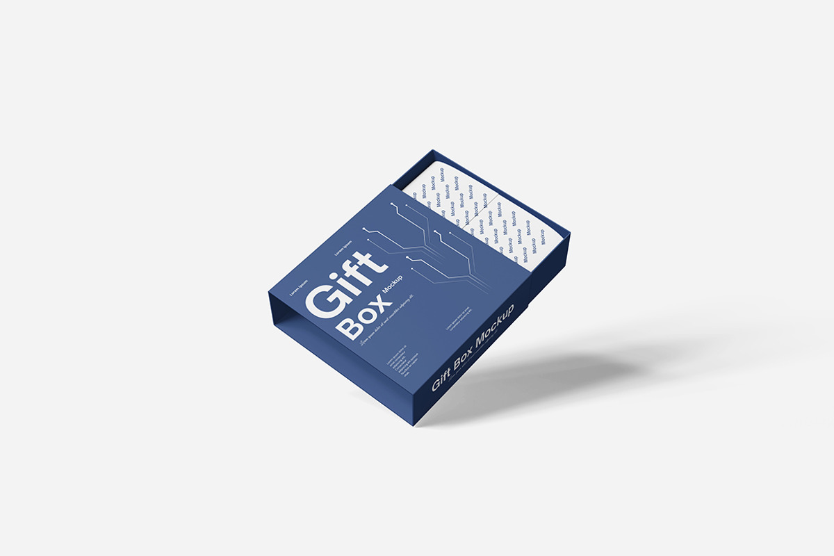 Gift Box Mockup PSD Packaging, an Advertising Mockup by Indah (Photo 4 of 6)