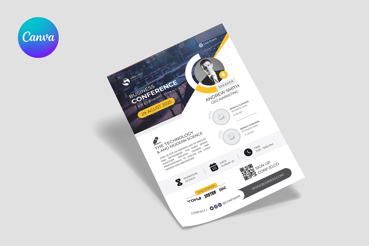 Event - Conference | Canva, a Flyer Template by Template Zone (Photo 3 of 3)