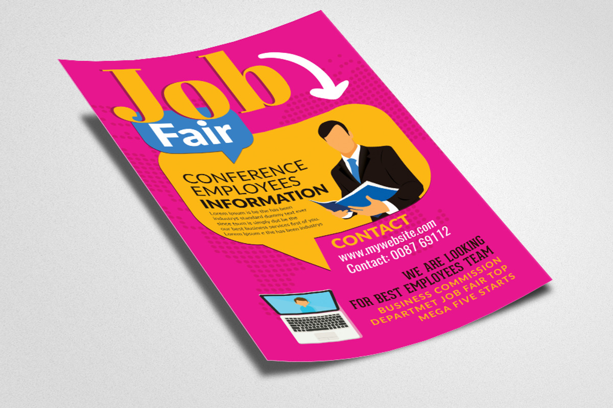 Job Fair & Employment Flyer, a Flyer Template by Design Up