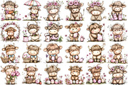 Whimsical Easter Highland Cow Clipar, an Illustration by DreamPrint404 (Thumbnail 2 of 6)