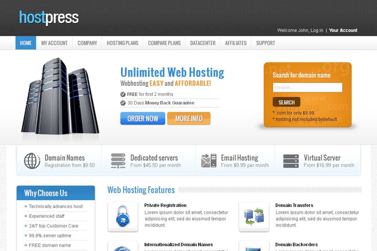 HostPress HTML Template, a Websites & App Template by templatation (Photo 2 of 5)