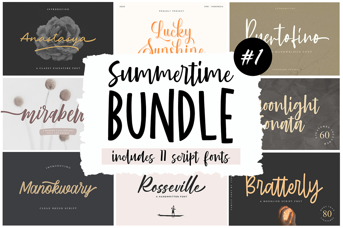Summer Time Bundle - Script Bundle, a Script Font by Typehand Studio (Photo 1 of 9)