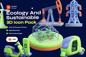 Ecology And Sustainable 3D Icon, an Environmental 3D Model by orenjidesign