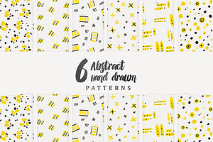 6 Abstract Hand Drawn Pattens