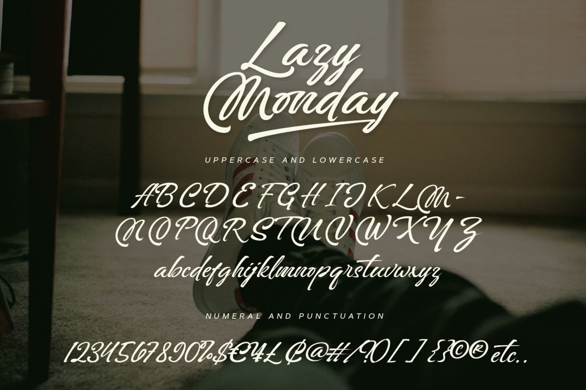 Lazy Monday - Modern Script, a Script Font by asdstudio (Photo 6 of 9)