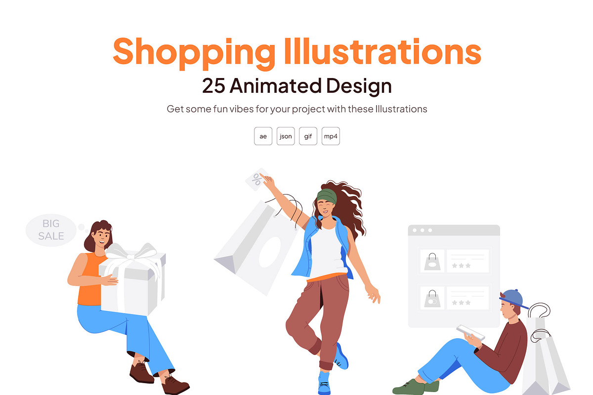 Animated Shopping Illustrations, a Person Illustration by Vectors Market (Photo 1 of 4)
