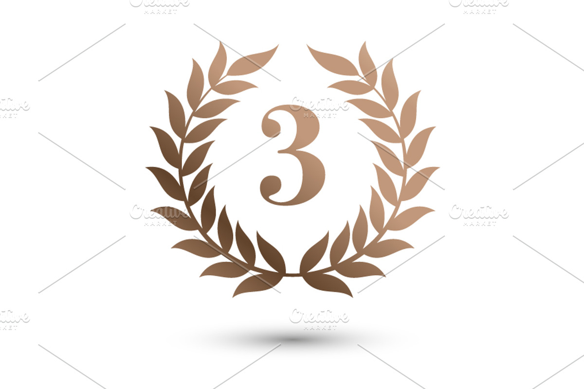 Laurel Wreath Medal Set, a Solid Icon by Black White Mouse Design (Photo 4 of 4)